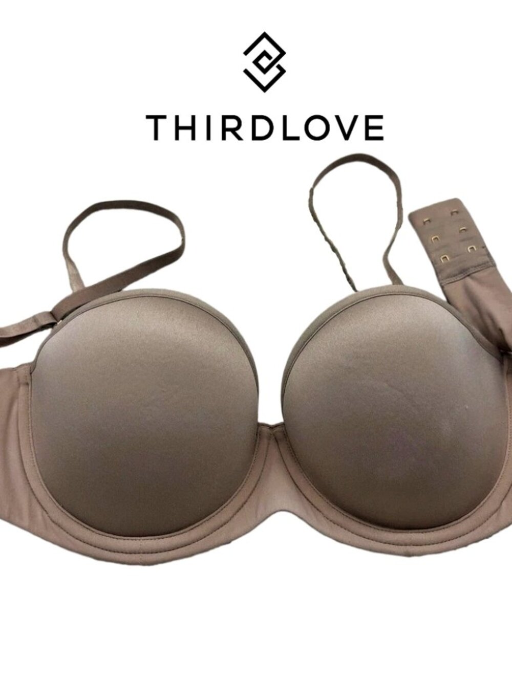 Third Love Bra 34B 1/2 Strapless 24/7 Classic Microfiber Underwire Lined Bra